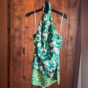 Lulu's Green Floral Halter Dress